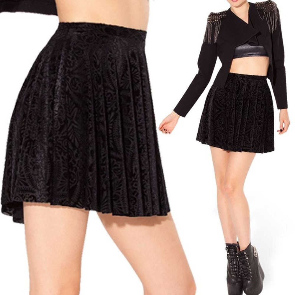 Black Milk Burned Velvet Skater Skirt
